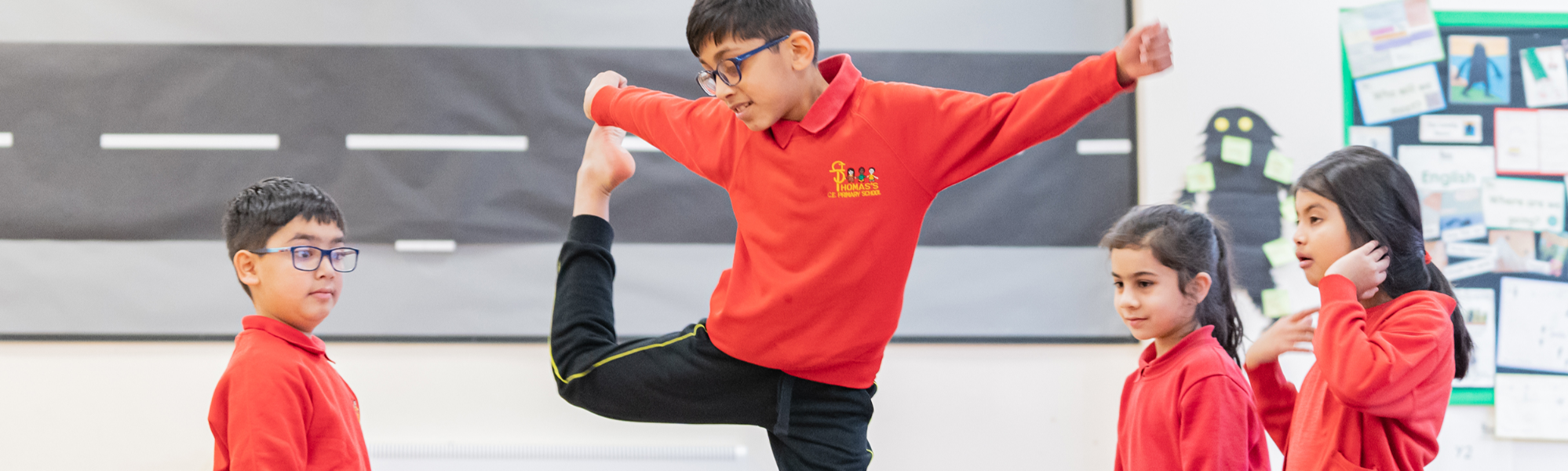 St Thomas CE Primaru School Pupil doing PE